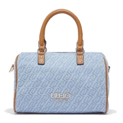 Bauletto Donna a Mano LIU JO in Tessuto Jacquard con Logo Monogram Dusty Blue