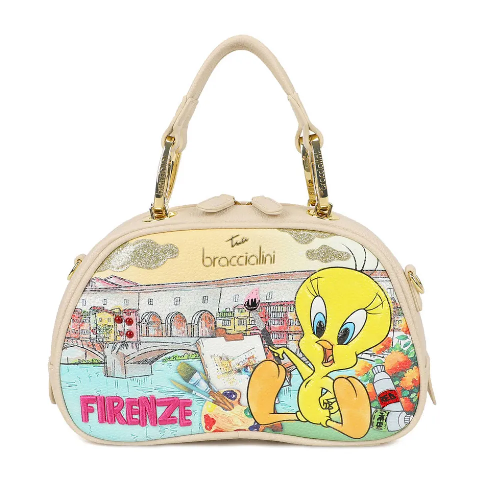 Bauletto Donna a Mano Media BRACCIALINI linea Cartoline Looney Tunes stampa Firenze