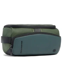 Beauty Case PIQUADRO Uomo in Tessuto e Pelle Colore Verde Linea Pq-Earth - BY6947S137