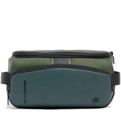 Beauty Case PIQUADRO Uomo in Tessuto e Pelle Colore Verde Linea Pq-Earth - BY6947S137