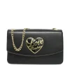 Borsa a Spalla e a Tracolla LOVE MOSCHINO Nera con Cuore Nero con Logo