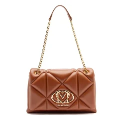 Borsa a Spalla e a Tracolla Trapuntata LOVE MOSCHINO linea Embossed color Castagna