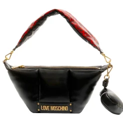 Borsa a Spalla LOVE MOSCHINO linea Puffy Logo Trapuntata Imbottita Nera