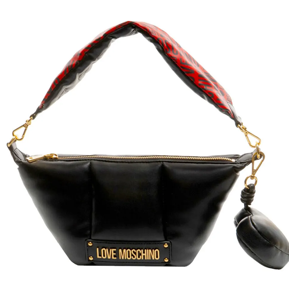 Borsa a Spalla LOVE MOSCHINO linea Puffy Logo Trapuntata Imbottita Nera