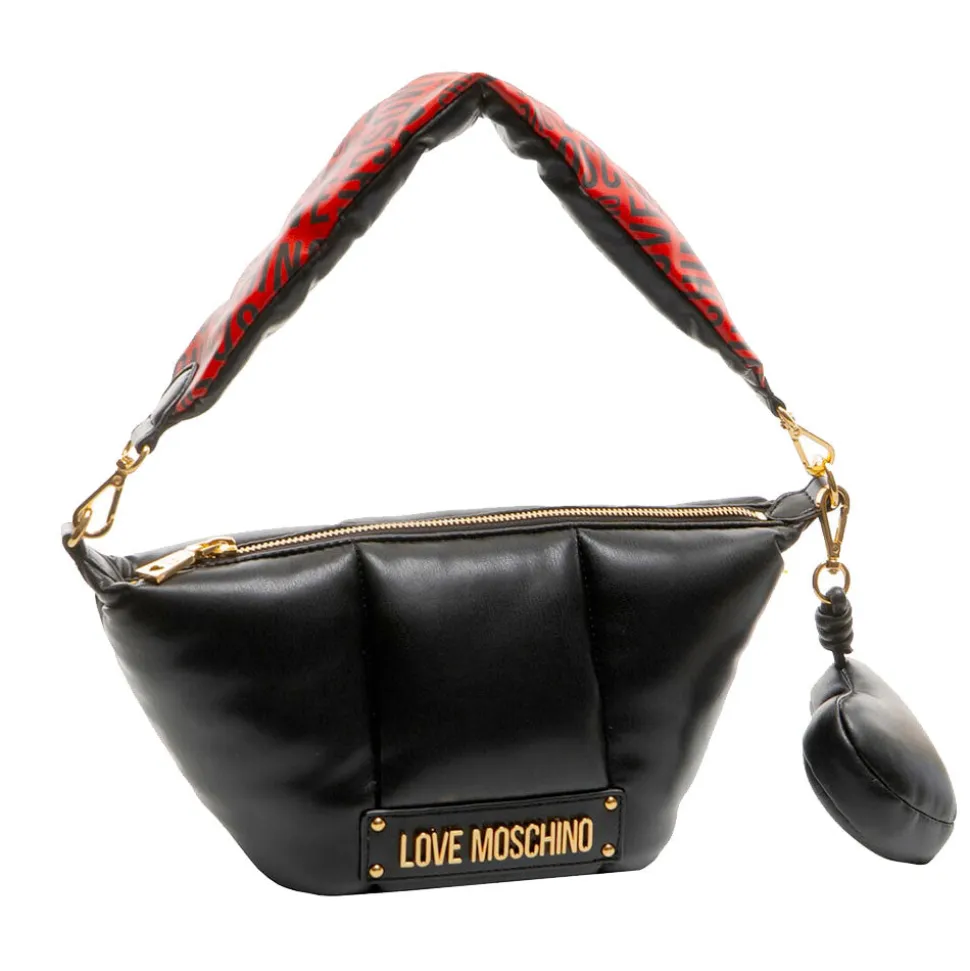 Borsa a Spalla LOVE MOSCHINO linea Puffy Logo Trapuntata Imbottita Nera