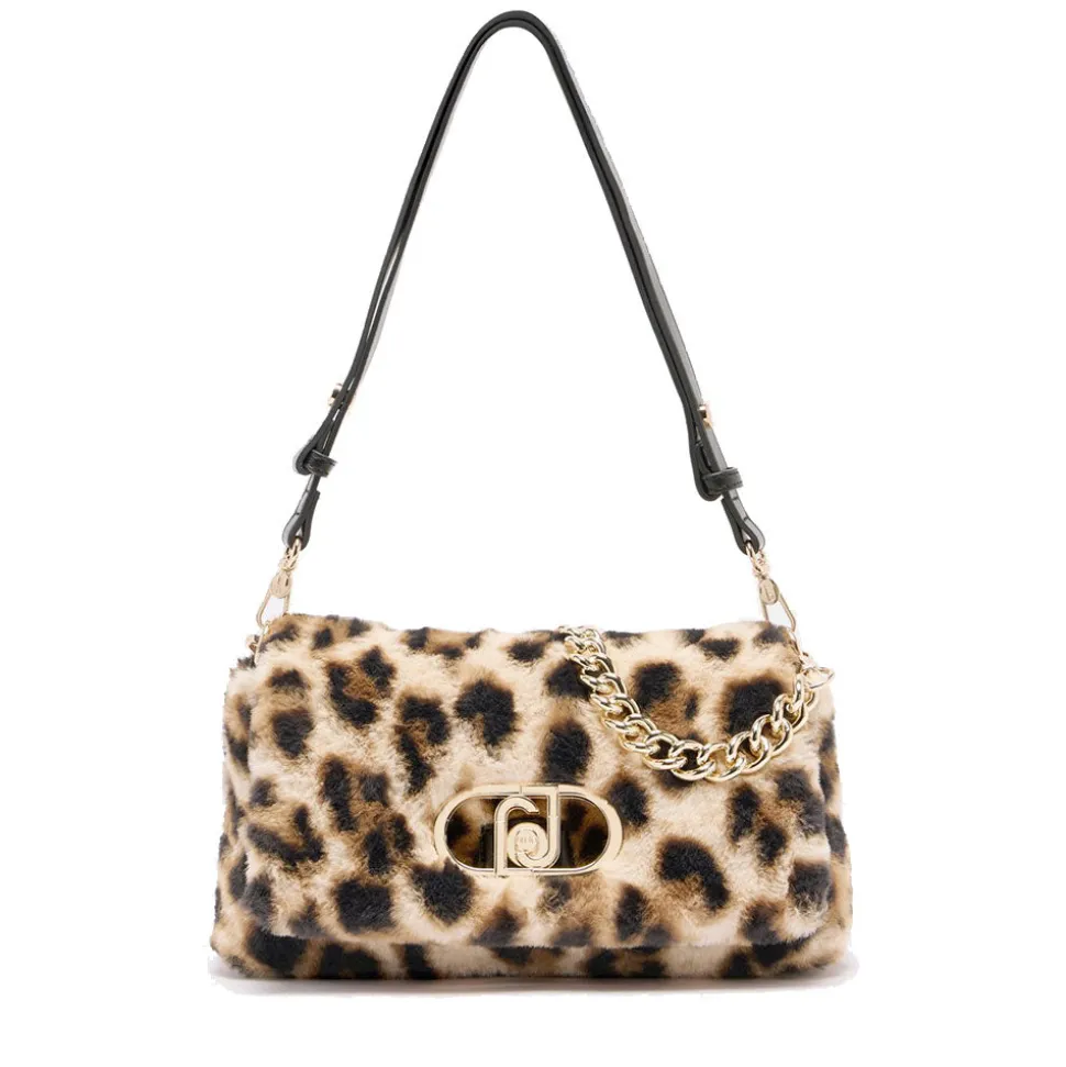 Borsa a Spalla Media LIU JO linea LaPuffy in Pelliccia Sintetica stampa Animalier