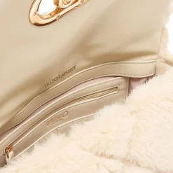 Borsa a Spalla Media LIU JO linea LaPuffy in Pelliccia Sintetica Trapuntata Marmo