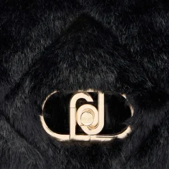 Borsa a Spalla Media LIU JO linea LaPuffy in Pelliccia Sintetica Trapuntata Nera