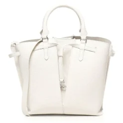 Borsa Donna a Mano a Secchiello COCCINELLE in Pelle Colore Blanco linea Flores Misura Piccola