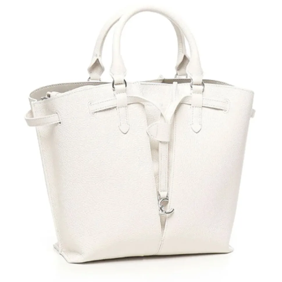 Borsa Donna a Mano a Secchiello COCCINELLE in Pelle Colore Blanco linea Flores Misura Piccola