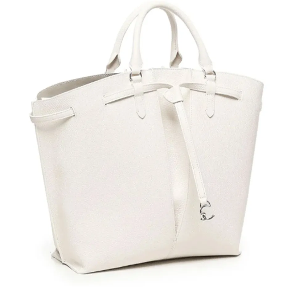 Borsa Donna a Mano a Secchiello COCCINELLE in Pelle Colore Blanco linea Flores