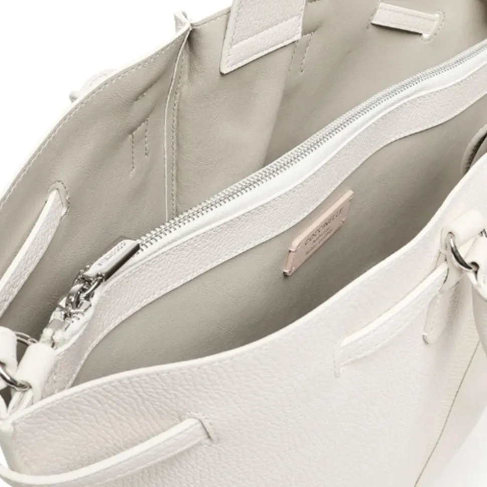 Borsa Donna a Mano a Secchiello COCCINELLE in Pelle Colore Blanco linea Flores