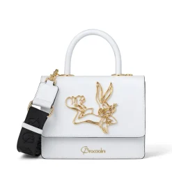 Borsa Donna a Mano BRACCIALINI linea Audrey Bugs Bunny in Pelle Bianca