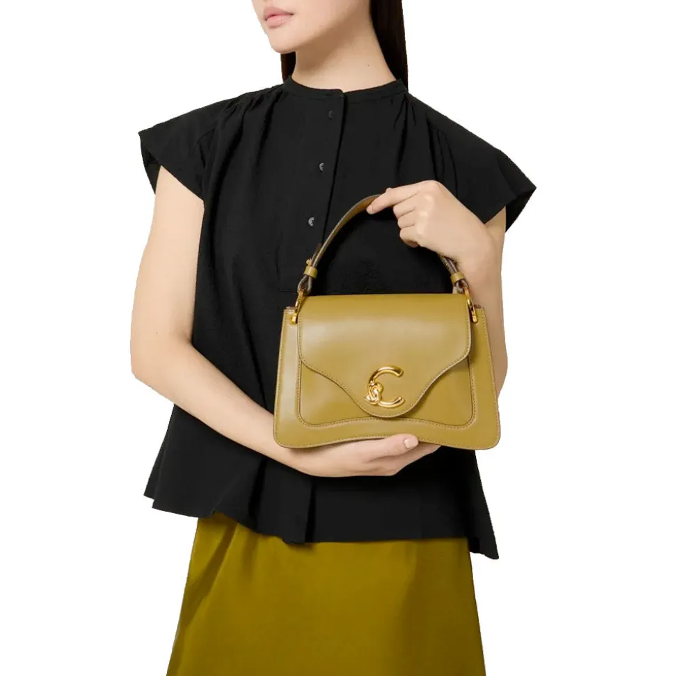 Borsa Donna a Mano COCCINELLE in Pelle linea C-Me Calf Cocker Small Colore Seagrass