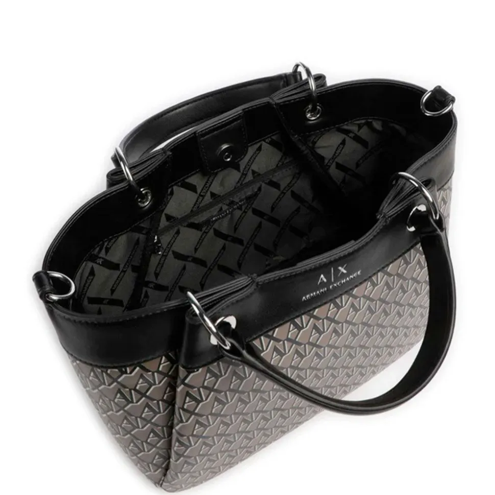 Borsa Donna a Mano con Tracolla ARMANI EXCHANGE colore Brown Bass - Black Linea Wave