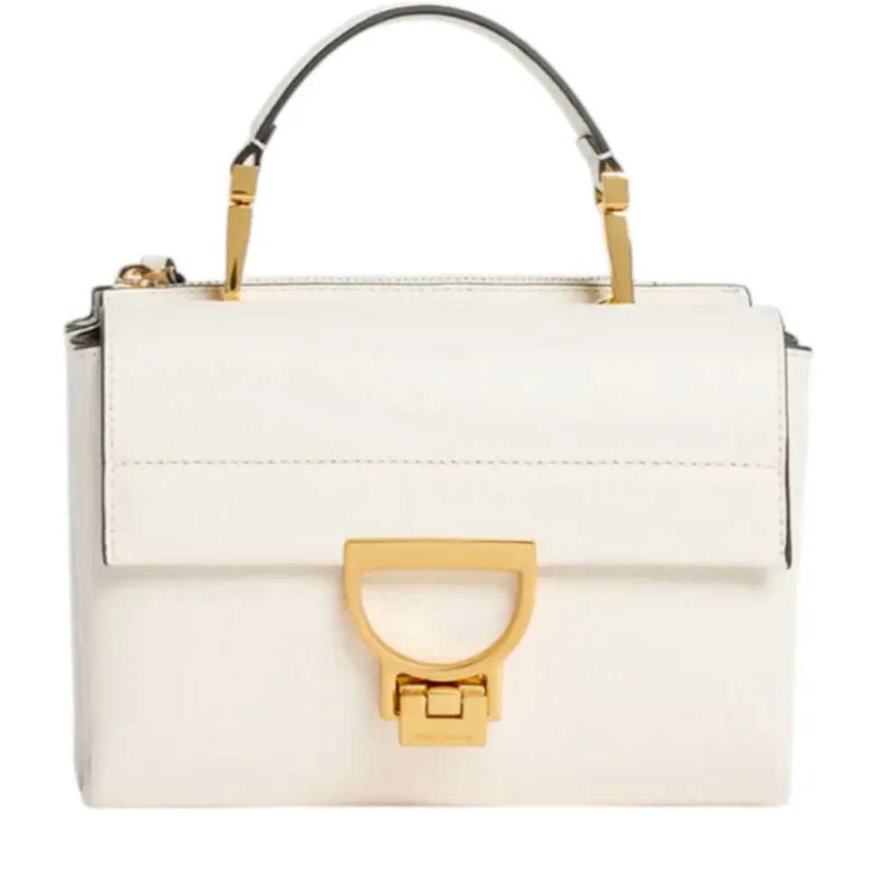 Borsa Donna a Mano con Tracolla COCCINELLE Linea Arlettis in Pelle colore Pearl