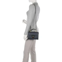 Borsa Donna a Mano con Tracolla COCCINELLE Linea Arlettis in Pelle colore Midnight Blue