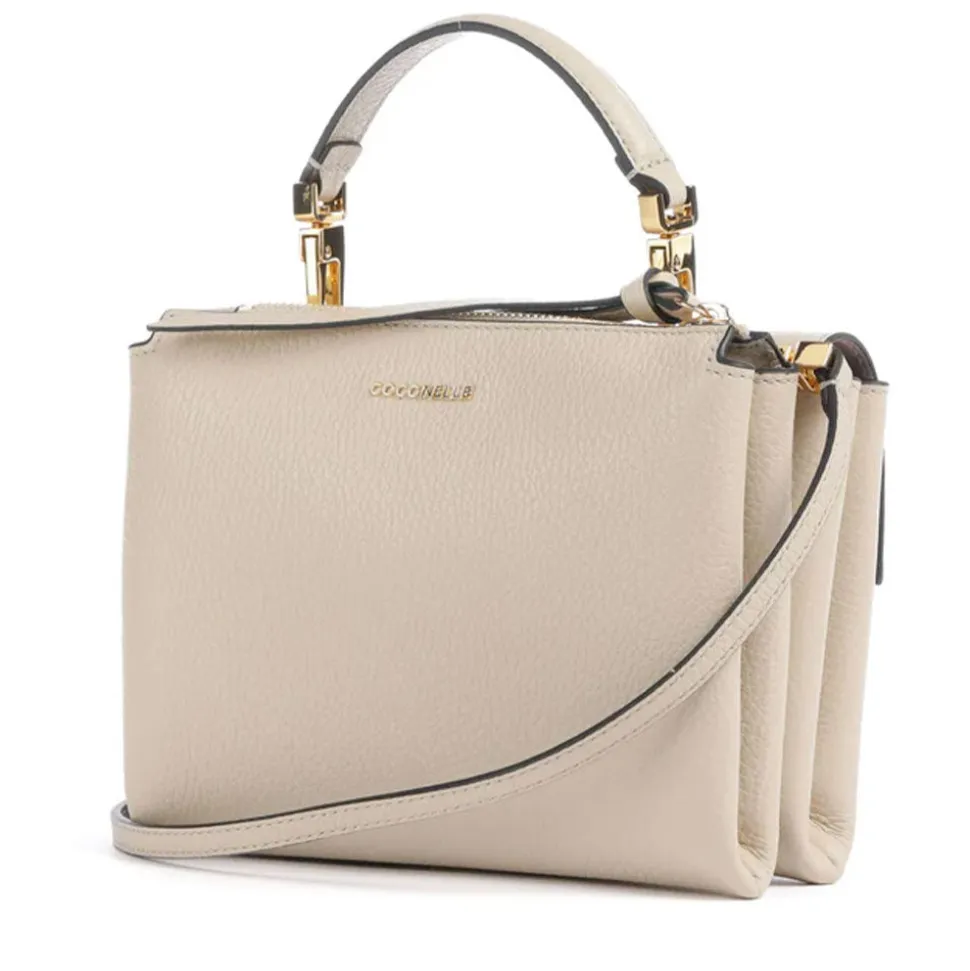 Borsa Donna a Mano con Tracolla COCCINELLE Linea Arlettis in Pelle colore Sandshell