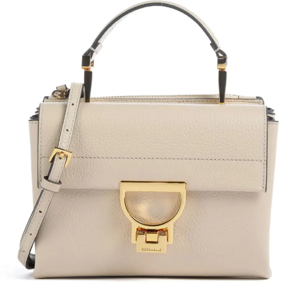 Borsa Donna a Mano con Tracolla COCCINELLE Linea Arlettis in Pelle colore Sandshell