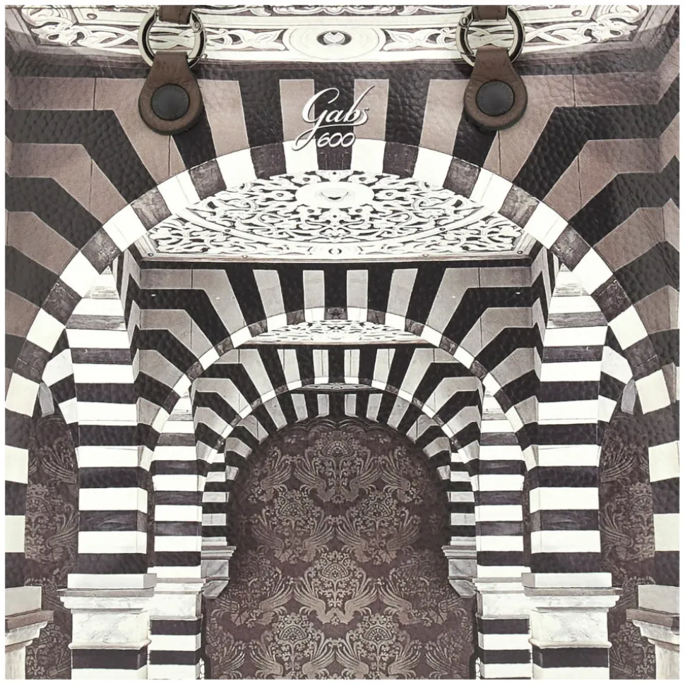 Borsa Donna a Mano con Tracolla GABS G3 PLUS Large in Pelle stampa Portone B/N