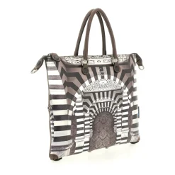 Borsa Donna a Mano con Tracolla GABS G3 PLUS Medium in Pelle stampa Portone B/N