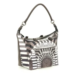 Borsa Donna a Mano con Tracolla GABS G3 PLUS Medium in Pelle stampa Portone B/N