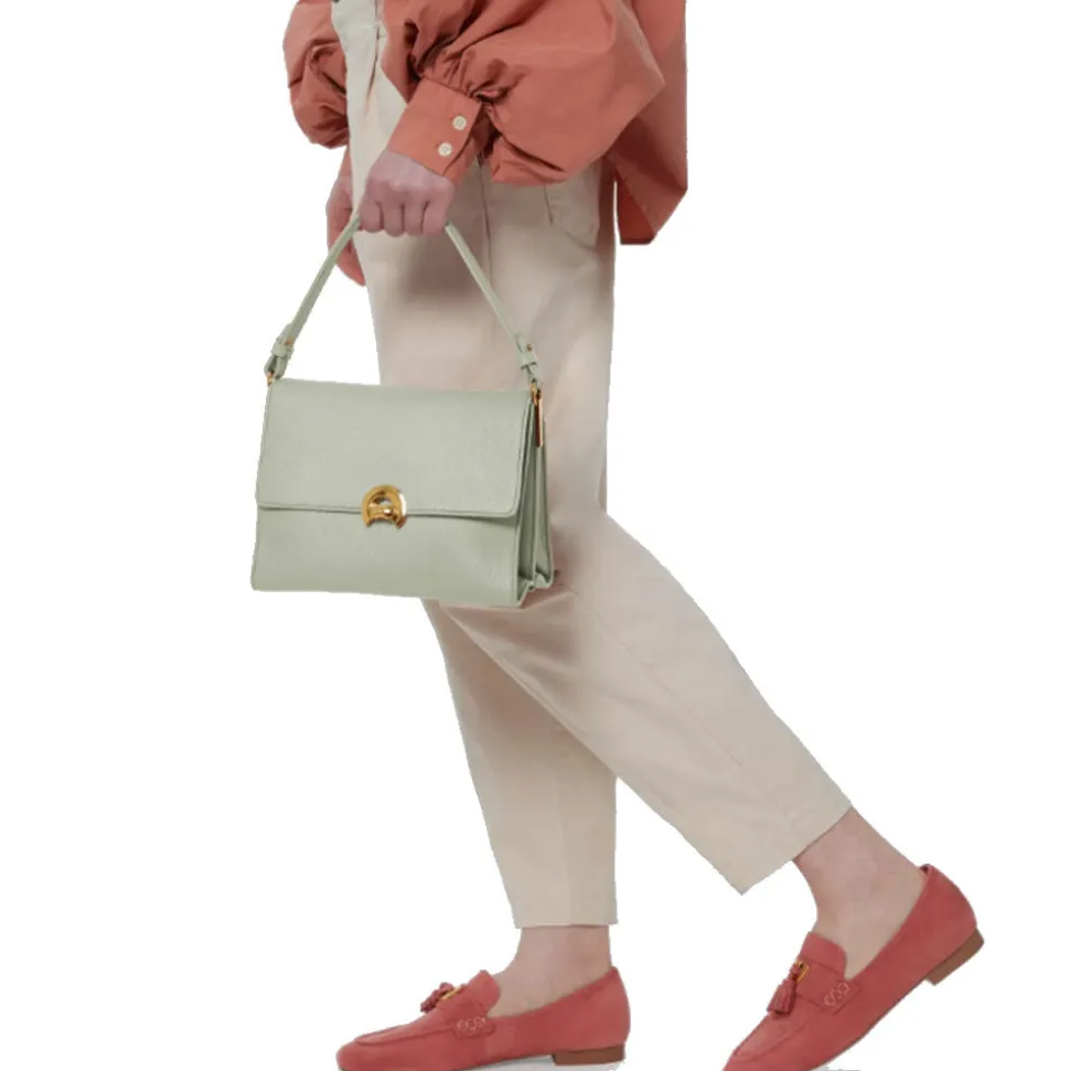 Borsa Donna a Mano con Tracolla COCCINELLE linea Binxie in Pelle Celadon Green