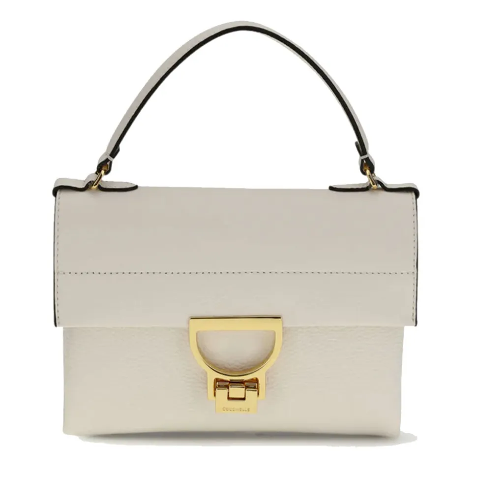 Borsa Donna a Mano con Tracolla COCCINELLE in Pelle Linea Arlettis Mini colore Pearl