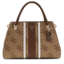 Borsa Donna a Mano GUESS Linea Noelle Colore Latte Logo - Brown
