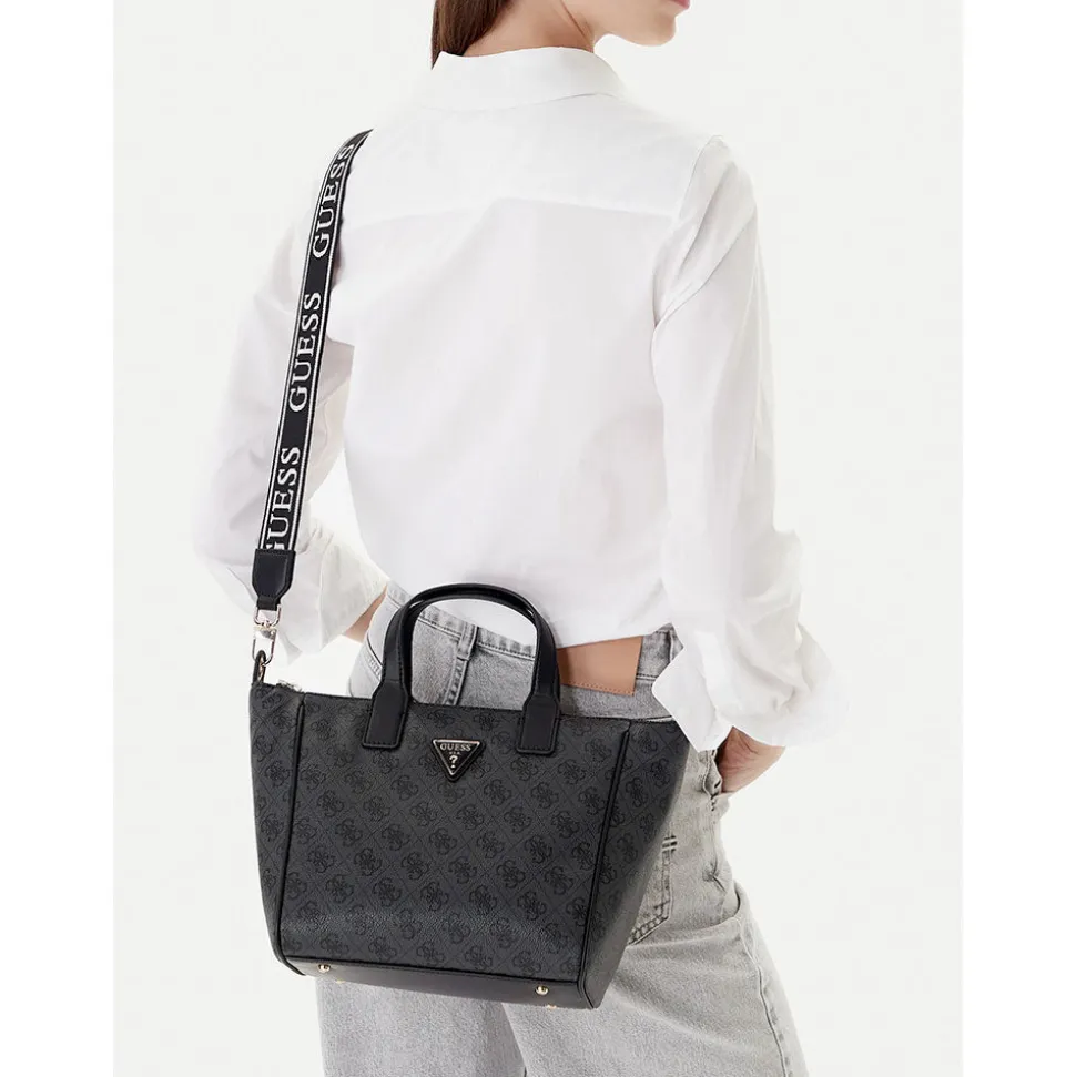 Borsa Donna a Mano in Tessuto GUESS Linea Follie colore Coal Logo