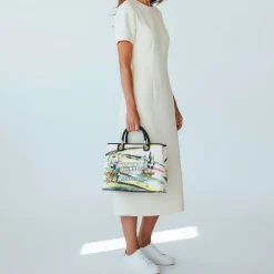 Borsa Donna a Mano Large BRACCIALINI linea Cartoline stampa Firenze