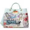 Borsa Donna a Mano Large BRACCIALINI linea Cartoline stampa Roma