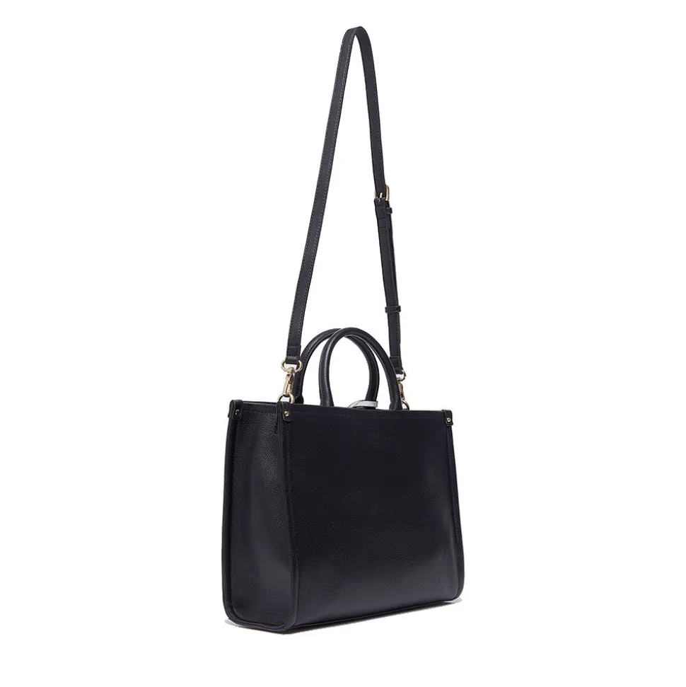 Borsa Donna a Mano Large LIU JO Better stampa Bottalata Nera con Charm