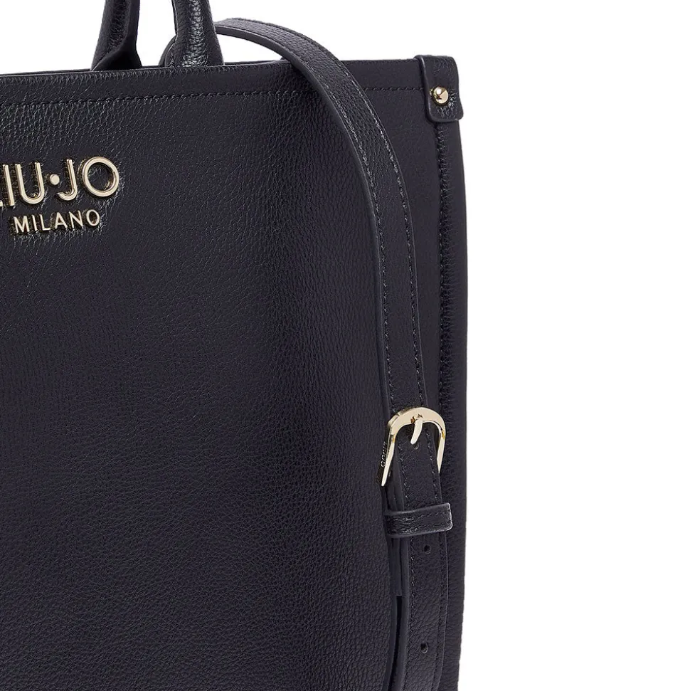 Borsa Donna a Mano Large LIU JO Better stampa Bottalata Nera con Charm