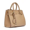 Borsa Donna a Mano LIU JO Better effetto Bottalato color Cammello con Charm