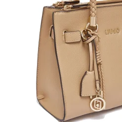 Borsa Donna a Mano LIU JO Better effetto Bottalato color Cammello con Charm