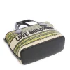 Borsa Donna a Mano LOVE MOSCHINO a Righe Nero Multicolor