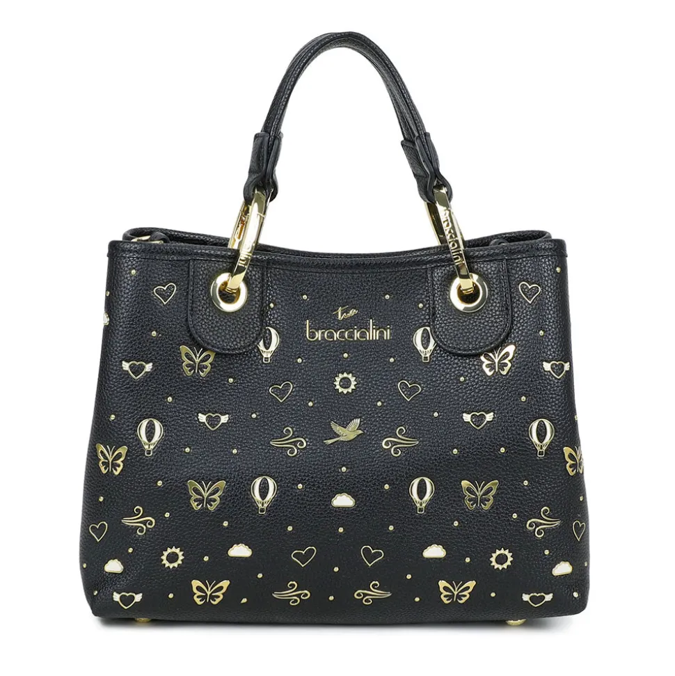 Borsa Donna a Mano Media BRACCIALINI linea Beth Strass Nera