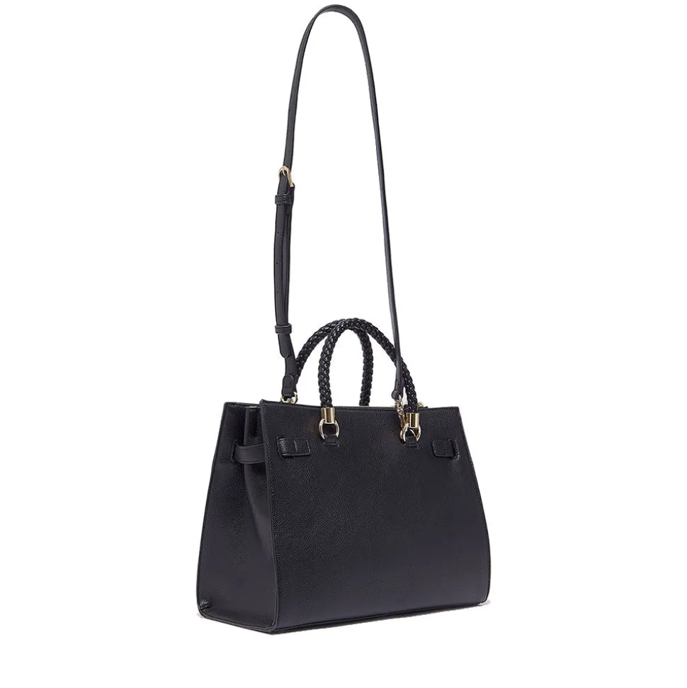 Borsa Donna a Mano Media LIU JO Better effetto Bottalato Nero con Charm