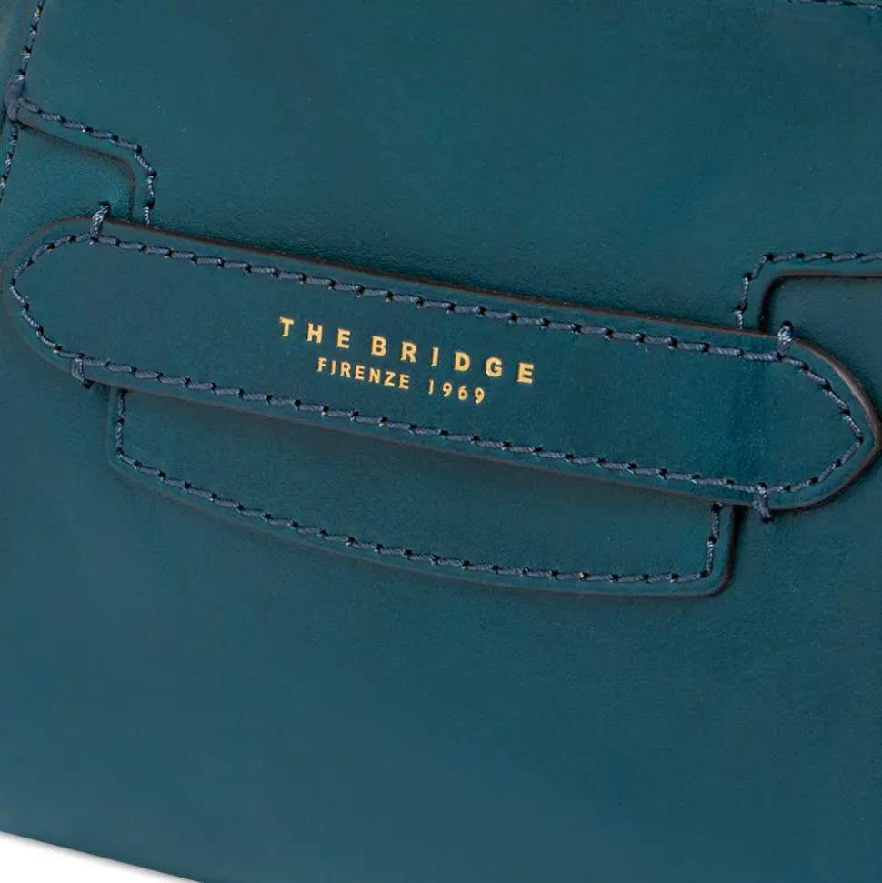 Borsa Donna a Mano THE BRIDGE linea Lucrezia in Pelle Blu Pavone