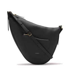 Borsa Donna Asimmetrica a Tracolla COCCINELLE linea Snuggie Medium in Pelle Nera
