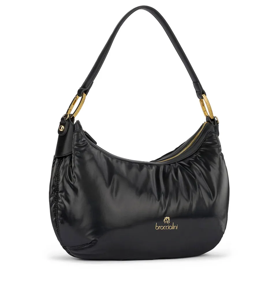 Borsa Donna a Spalla BRACCIALINI linea Beth Puffy in Nylon Nero