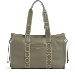 Borsa Donna a Spalla COCCINELLE in Pelle Linea 2Day Signature Large colore Laurel Green