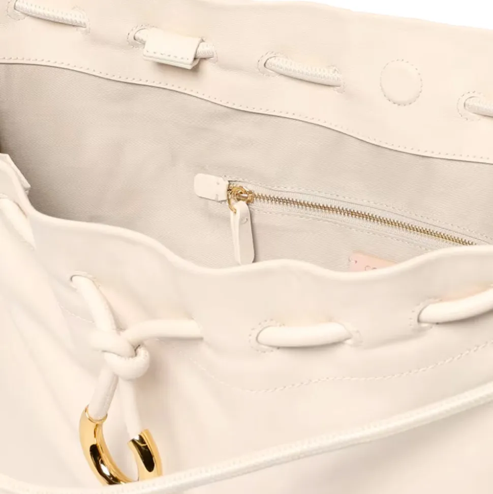 Borsa Donna a Spalla COCCINELLE in Pelle Liscia Linea Isabella Colore Blanco
