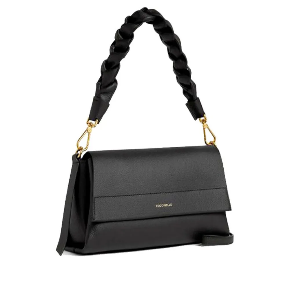 Borsa Donna a Spalla COCCINELLE in Pelle linea Boheme Small colore Nero - Cognac