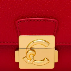 Borsa Donna a Spalla COCCINELLE in Pelle Martellata linea C-Me Colore Scarlet