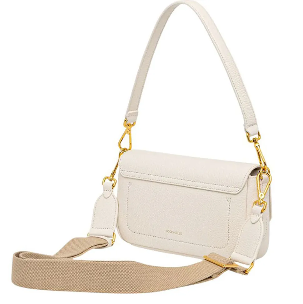 Borsa Donna a Spalla COCCINELLE in Pelle Martellata linea C-Me Colore Pearl