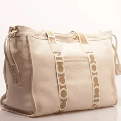 Borsa Donna a Spalla COCCINELLE in Pelle Linea 2Day Signature Large colore Lambskin White