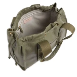 Borsa Donna a Spalla COCCINELLE in Pelle Linea 2Day Signature Medium colore Laurel Green