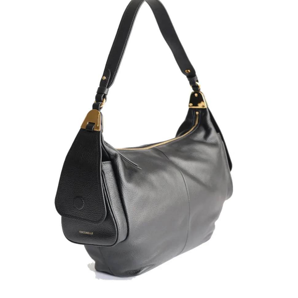 Borsa Donna a Spalla COCCINELLE in Pelle Colore Nero linea Campus